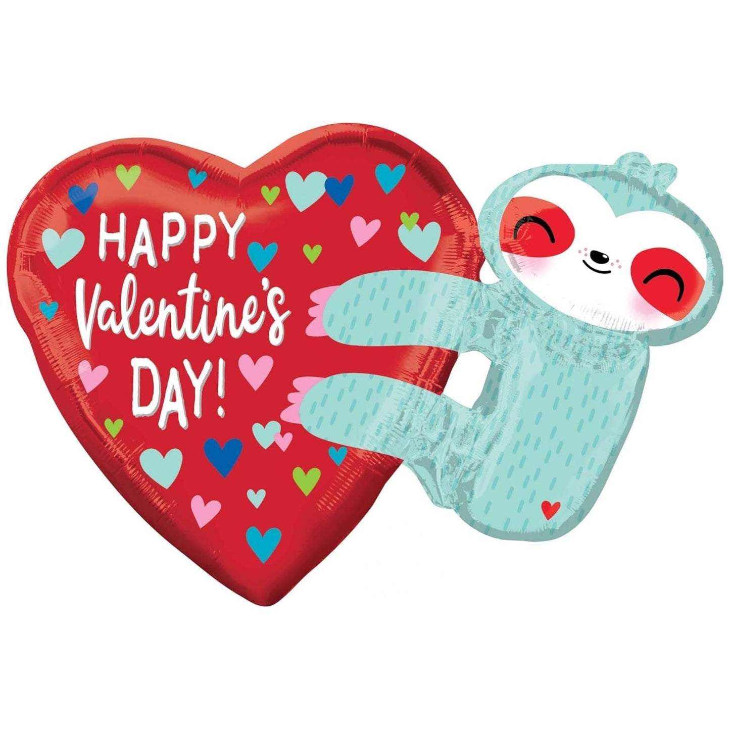 30"/ 76cm HAPPY VALENTINE'S SLOTH SUPERSHAPE FOIL BALLOON
