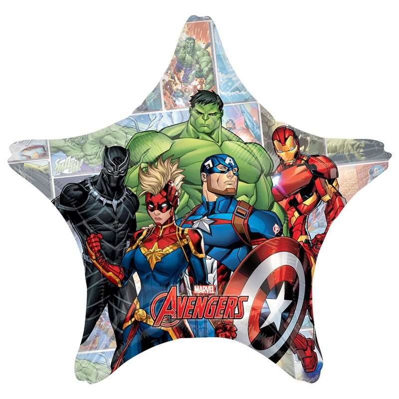 28"/ 71cm AVENGERS POWER UNITE GIANT STAR SHAPE FOIL BALLOON