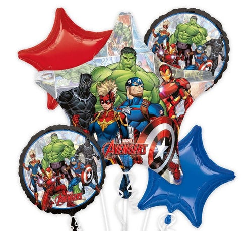 THE AVENGERS 5 PIECE FOIL BALLON BOUQUET (1x28", 4x18"/ 1x71cm, 4x46cm)