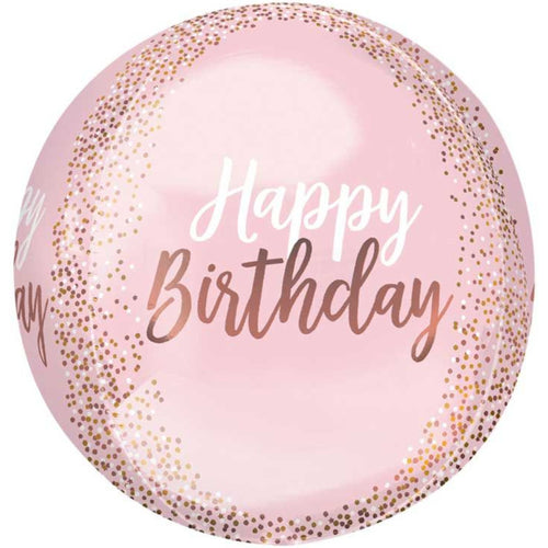 16"/ 41cm BLUSH BIRTHDAY ORBZ FOIL BALLOON
