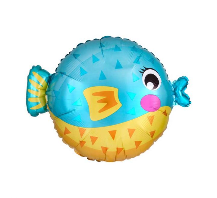 19"/ 48cm PUFFER FISH SUPERSHAPE FOIL BALLOON