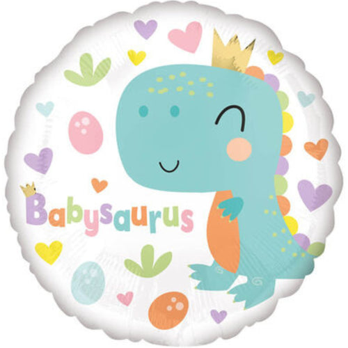 18"/ 46cm BABYSAURUS ROUND FOIL BALLOON