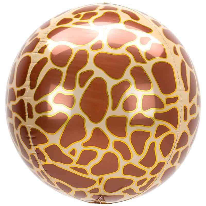 16"/ 41cm GIRAFFE PRINT ANIMALZ ORBZ FOIL BALLOON
