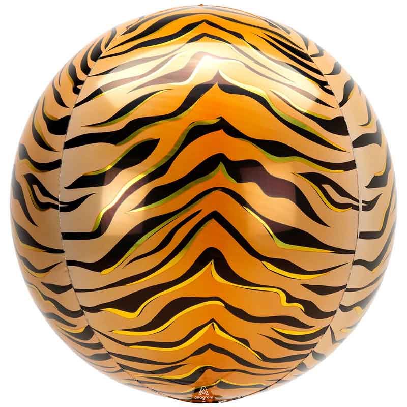 16"/ 41cm TIGER PRINT ANIMALZ ORBZ FOIL BALLOON
