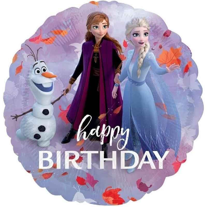 18"/ 46cm FROZEN 2 HAPPY BIRTHDAY ROUND FOIL BALLOON