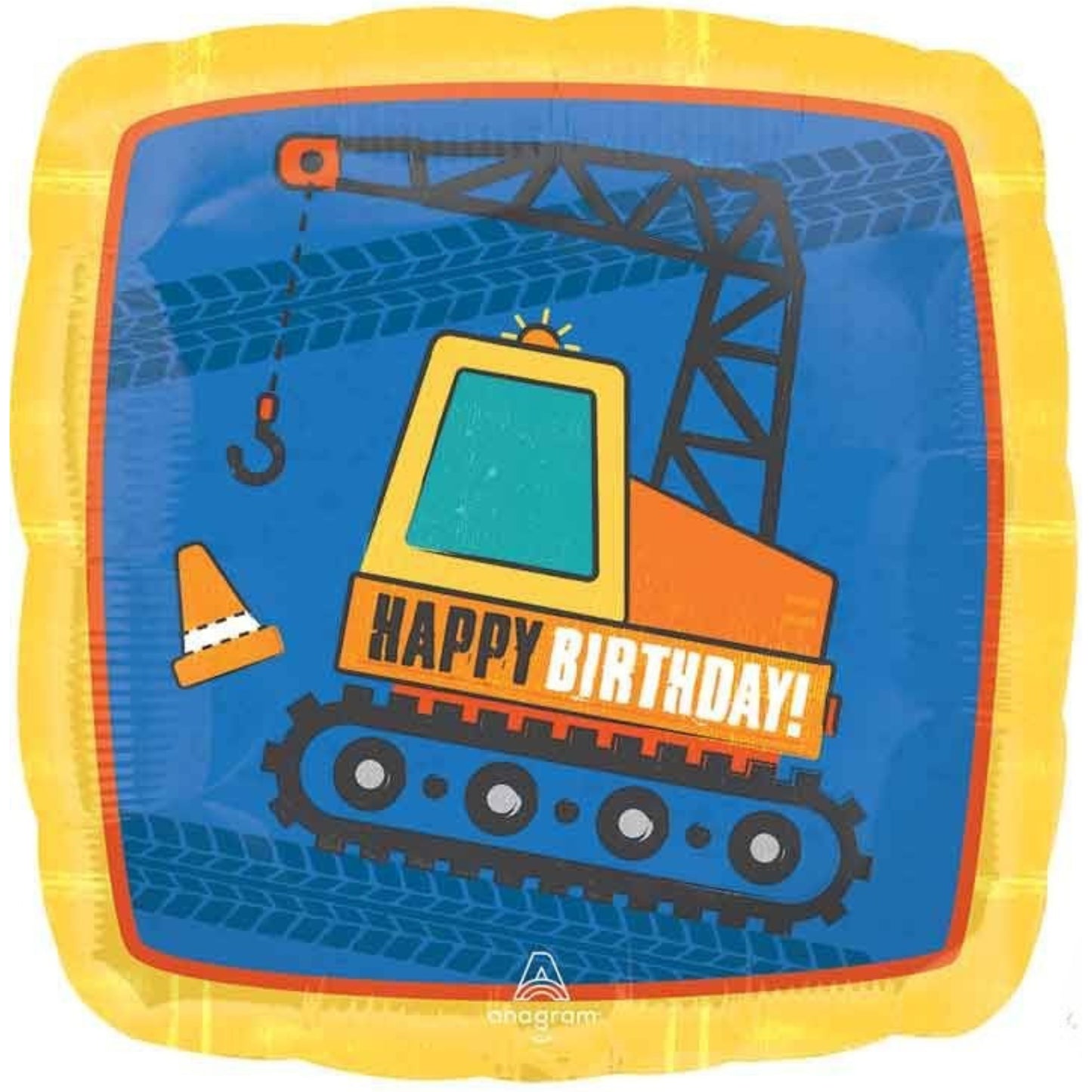 18"/ 46cm CONSTRUCTION BIRTHDAY FOIL BALLOON