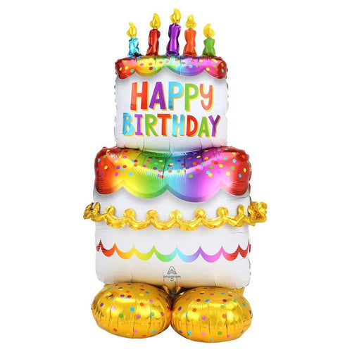 53"/ 135cm BIRTHDAY CAKE AIRLOONZ FOIL BALLOON