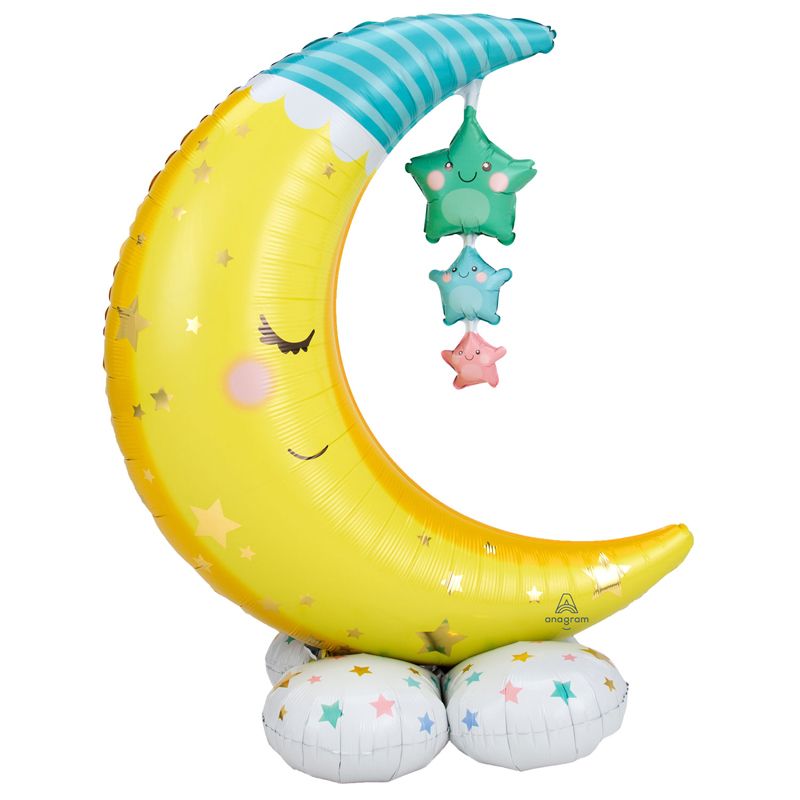 55"/ 140cm MOON & STARS AIRLOONZ FOIL BALLOON