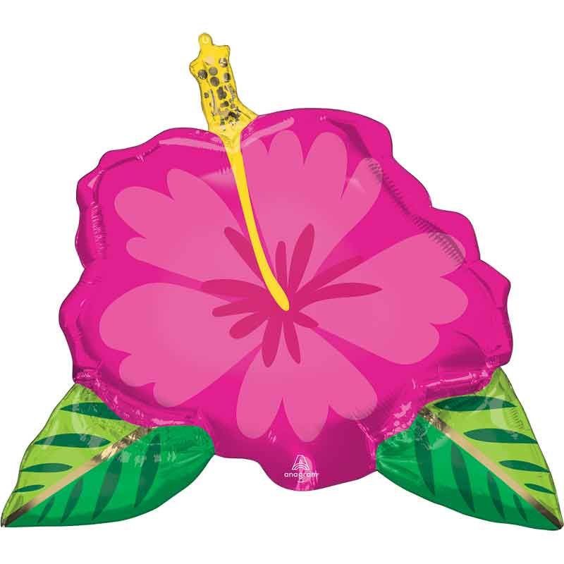 27"/ 68cm TROPICAL HIBISCUS SUPERSHAPE FOIL BALLOON