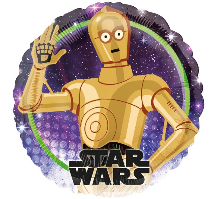 18"/ 46cm STAR WARS GALAXY C3P0 ROUND FOIL BALLOON