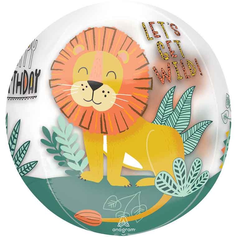 15"/ 38cm GET WILD BIRTHDAY ORBZ FOIL BALLOON