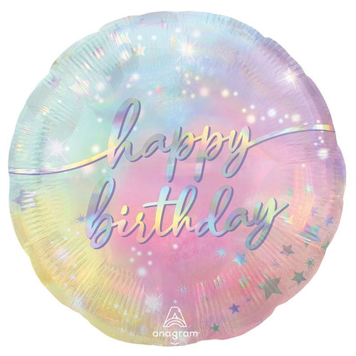 18"/ 46cm LUMINOUS BIRTHDAY ROUND FOIL BALLOON