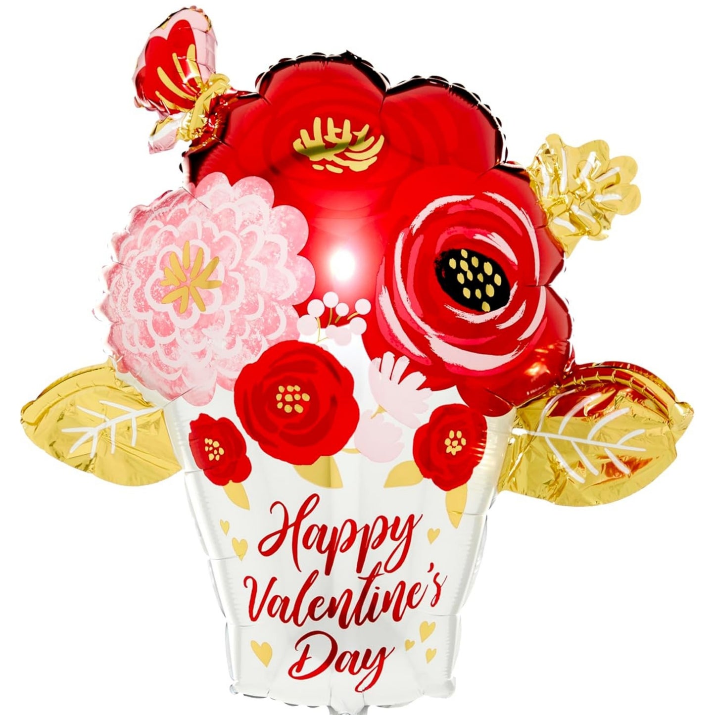 26"/ 66cm VALENTINE'S DAY PAINTED FLOWERS SUPERSHAPE FOIL BALLOON
