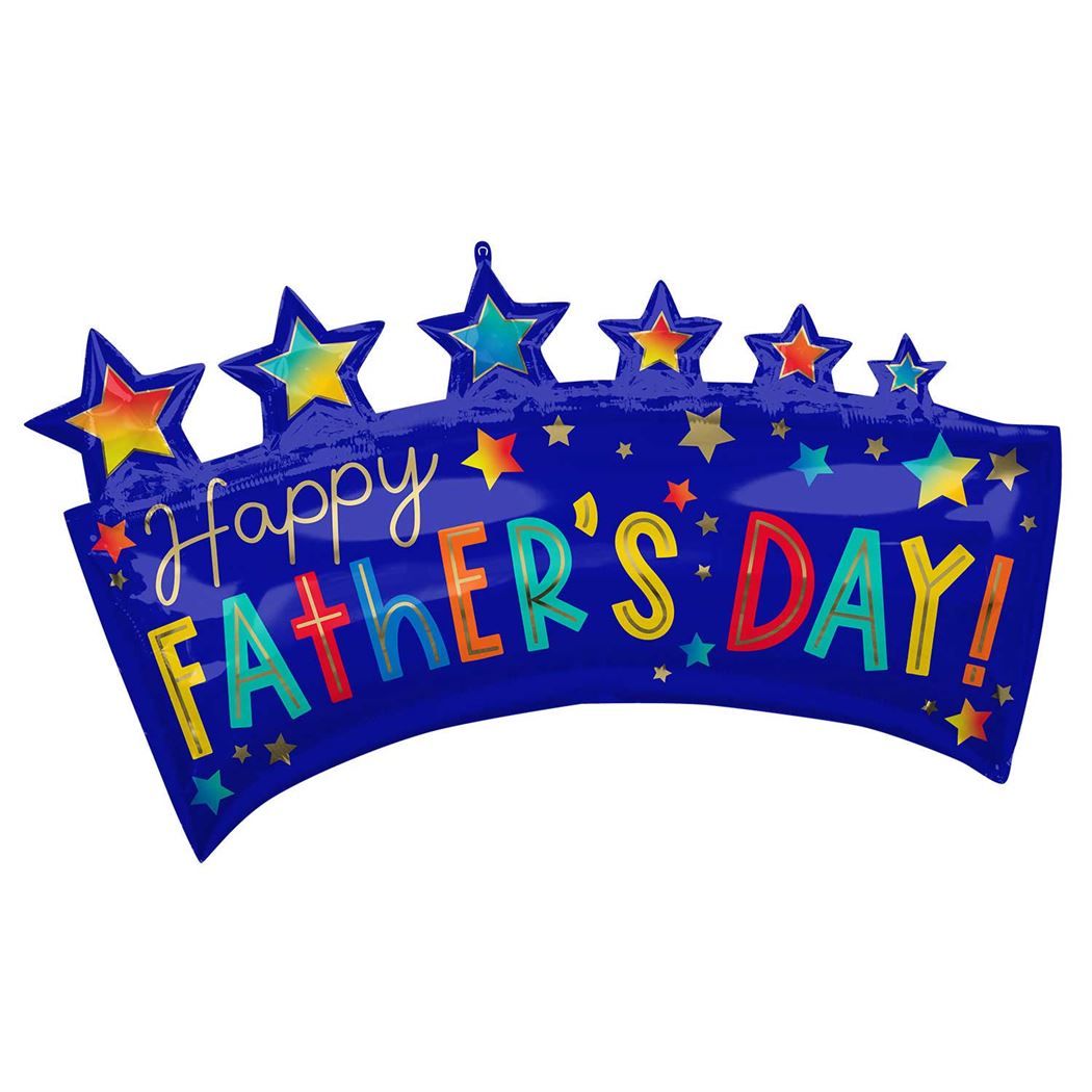 34"/ 86cm HAPPY FATHER'S DAY STARS SUPERSHAPE FOIL BALLOON