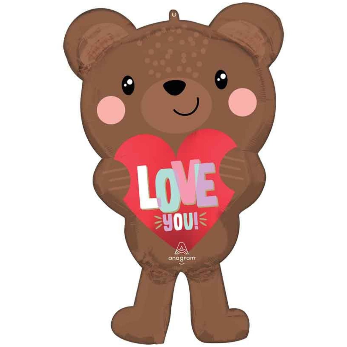 30"/ 76cm SATIN LOVE BEAR SUPERSHAPE FOIL BALLOON
