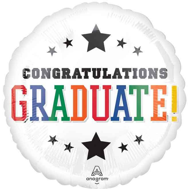 28"/ 71cm CONGRATULATIONS GRADUATE! GIANT ROUND FOIL BALLOON