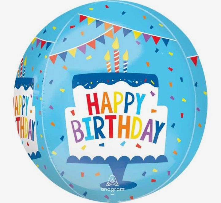 16"/ 41cm HAPPY BIRTHDAY TIERED CAKE ORBZ FOIL BALLOON