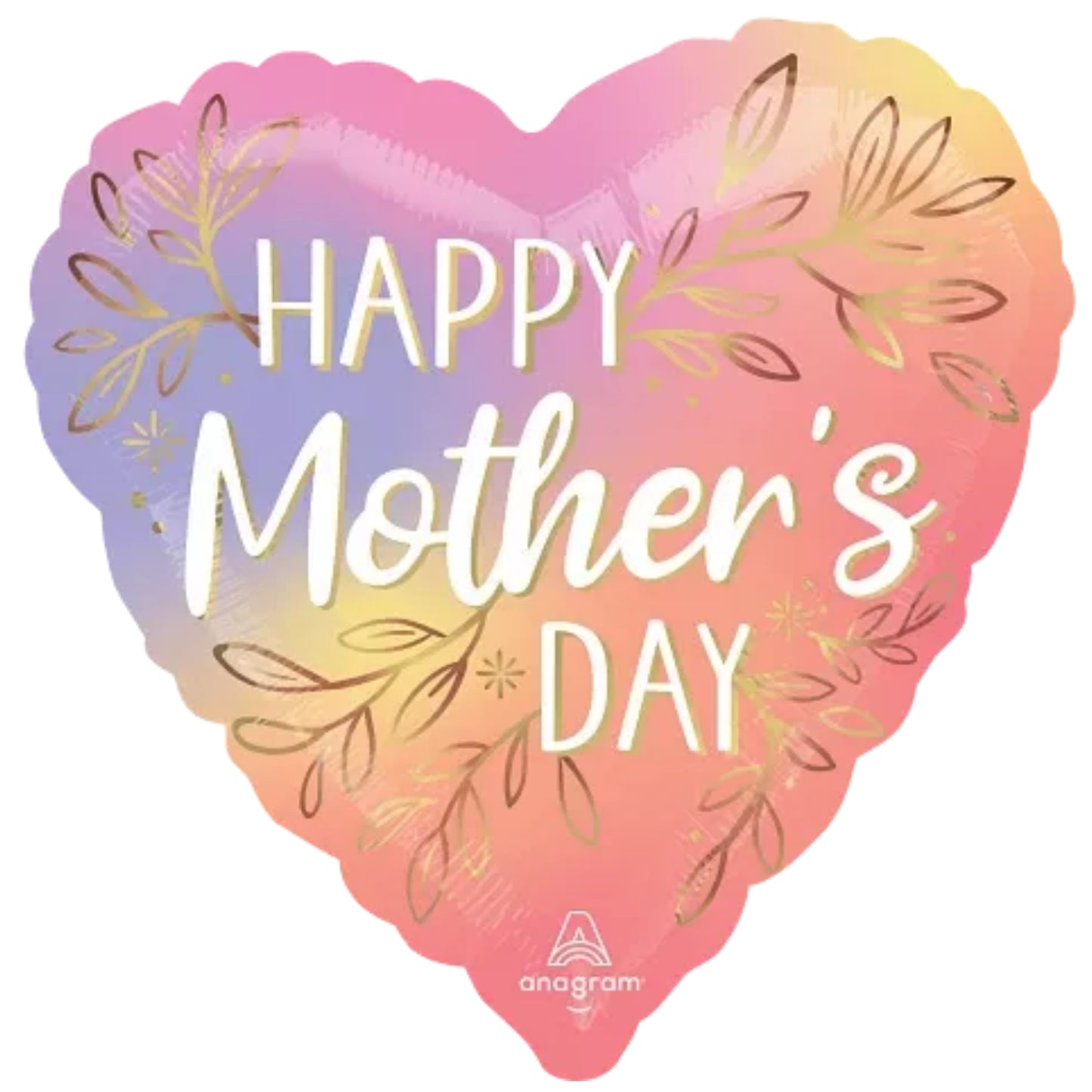 18"/ 46cm MOTHER'S DAY BOTANICAL TRACES HEART SHAPE BALLOON