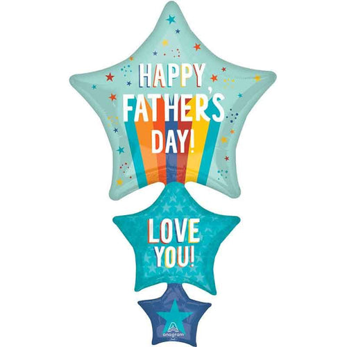 42"/ 107cm FATHER'S DAY STRIPES & STARS SUPERSHAPE FOIL BALLOON