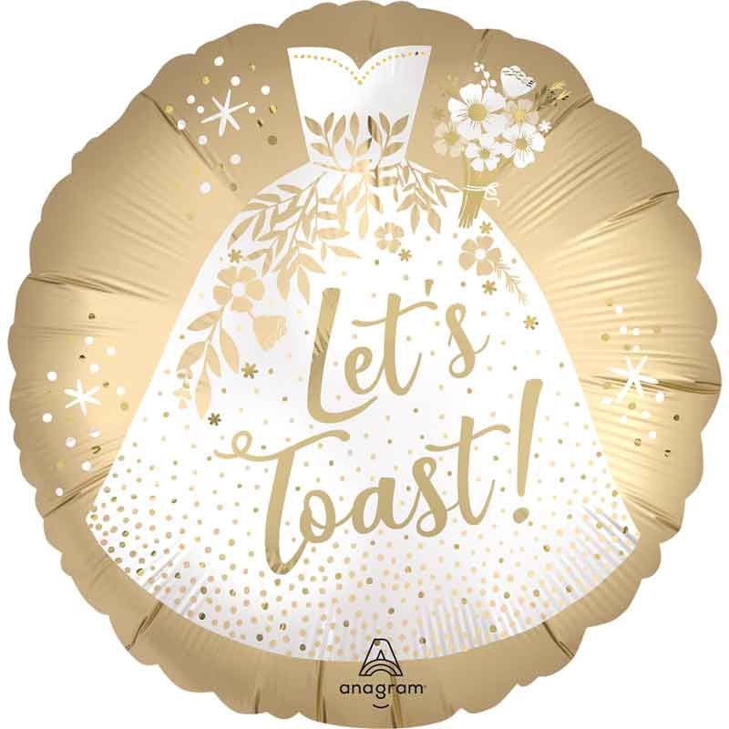 18"/ 46cm LET'S TOAST ROUND FOIL BALLOON