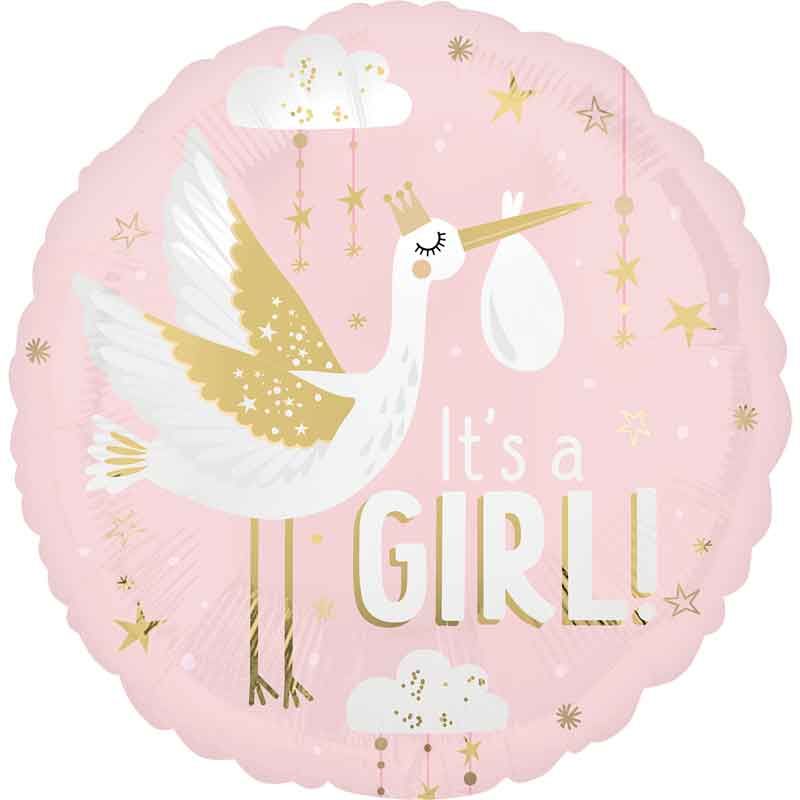 18"/ 46cm SPECIAL DELIVERY BABY GIRL ROUND FOIL BALLOON