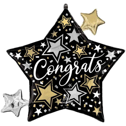 29"/ 73cm CONGRATS STARS SUPERSHAPE FOIL BALLOON