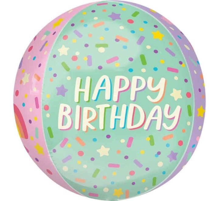 16"/ 41cm HAPPY BIRTHDAY ICE CREAM PARTY  ORBZ FOIL BALLOON