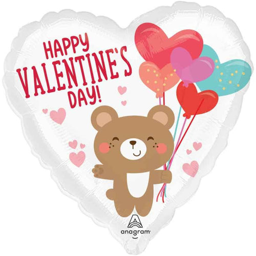 18"/ 46cm HEART VALENTINE BEAR HUG HEART FOIL BALLOON