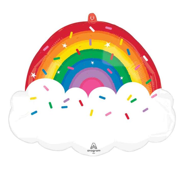 25"/ 64cm RAINBOW SPRINKLES BIRTHDAY SUPERSHAPE FOIL BALLOON