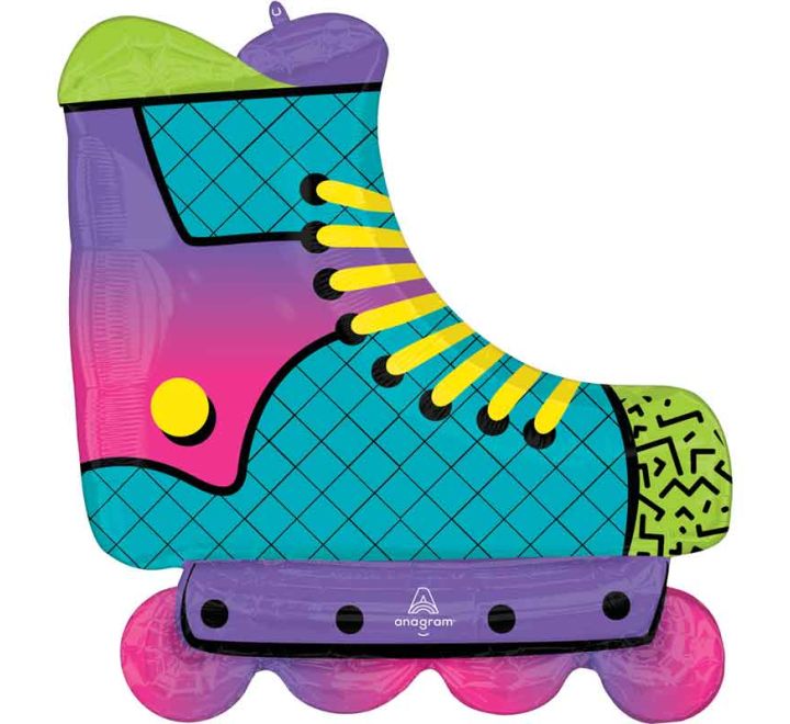 27"/ 69cm 90S PARTY INLINE SKATE SUPERSHAPE FOIL BALLOON