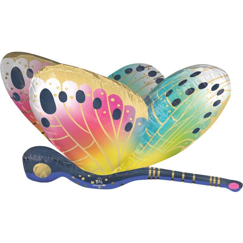 40"/ 102cm VIBRANT SATIN DRAGONFLY SUPERSHAPE FOIL BALLOON