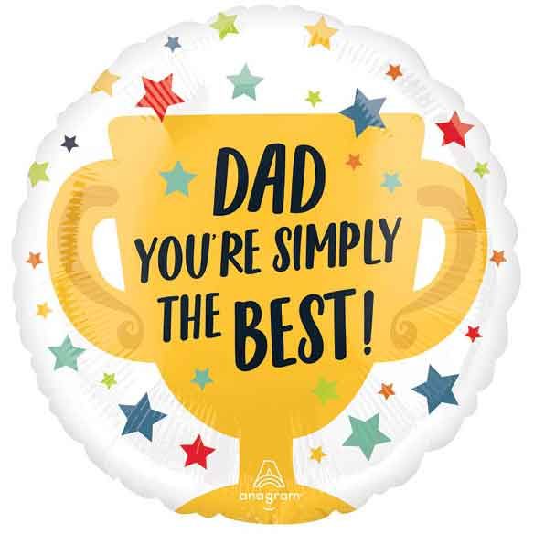 18"/ 46cm SIMPLY THE BEST DAD ROUND FOIL BALLOON