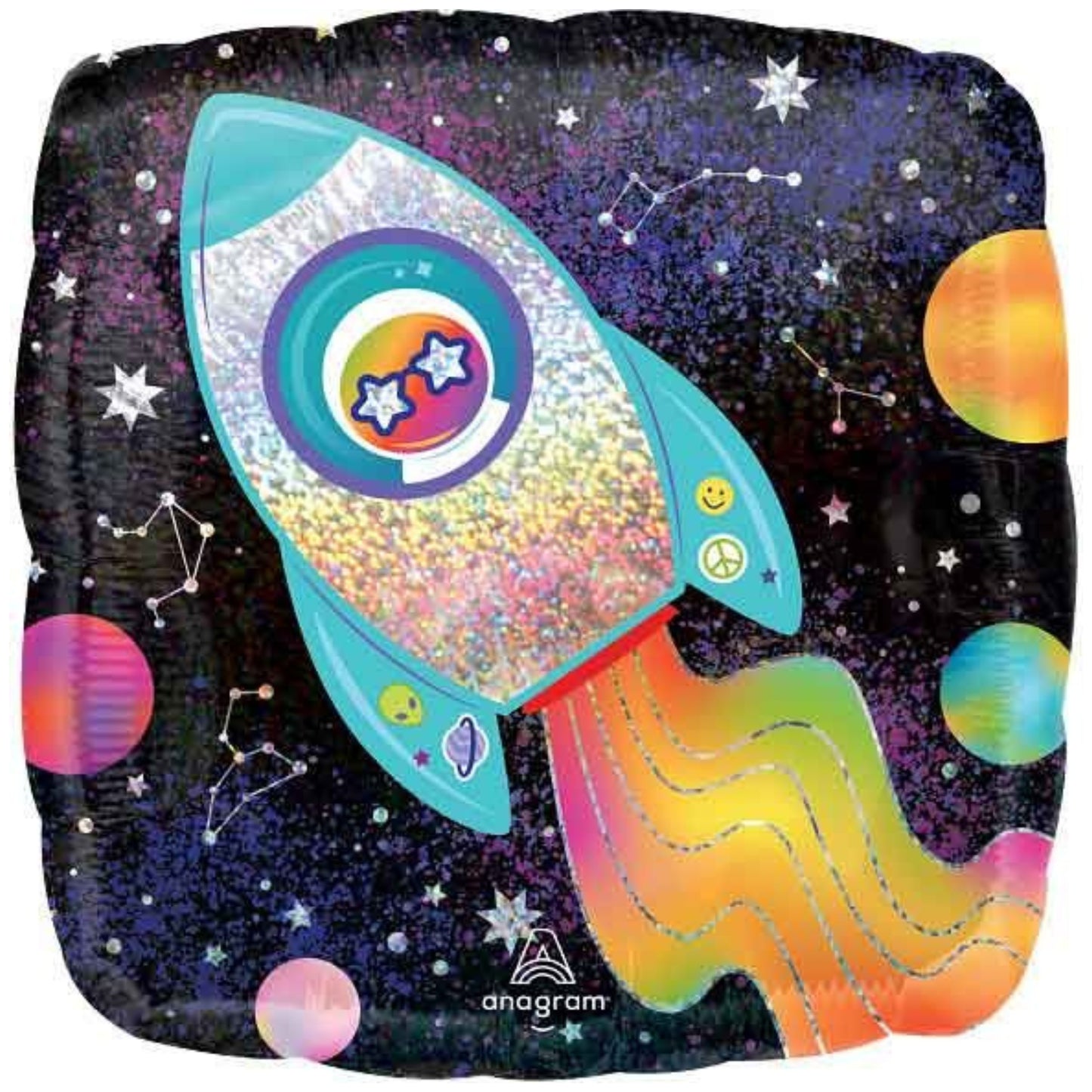 18"/ 46cm OUTER SPACE SQUARE SHAPE FOIL BALLOON