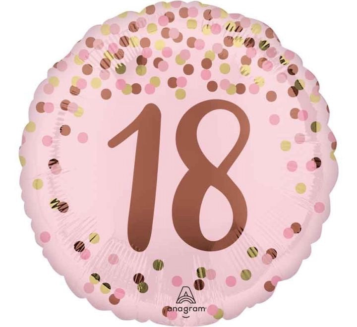 18"/ 46cm PRETTY PINK "18" ROUND FOIL BALLOON