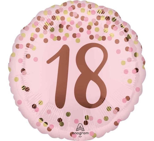 18"/ 46cm PRETTY PINK "18" ROUND FOIL BALLOON