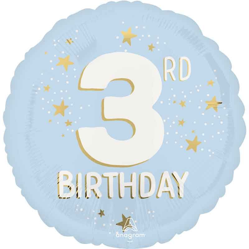 18"/ 46cm LITTLE MISTER AGE 3 ROUND FOIL BALLOON