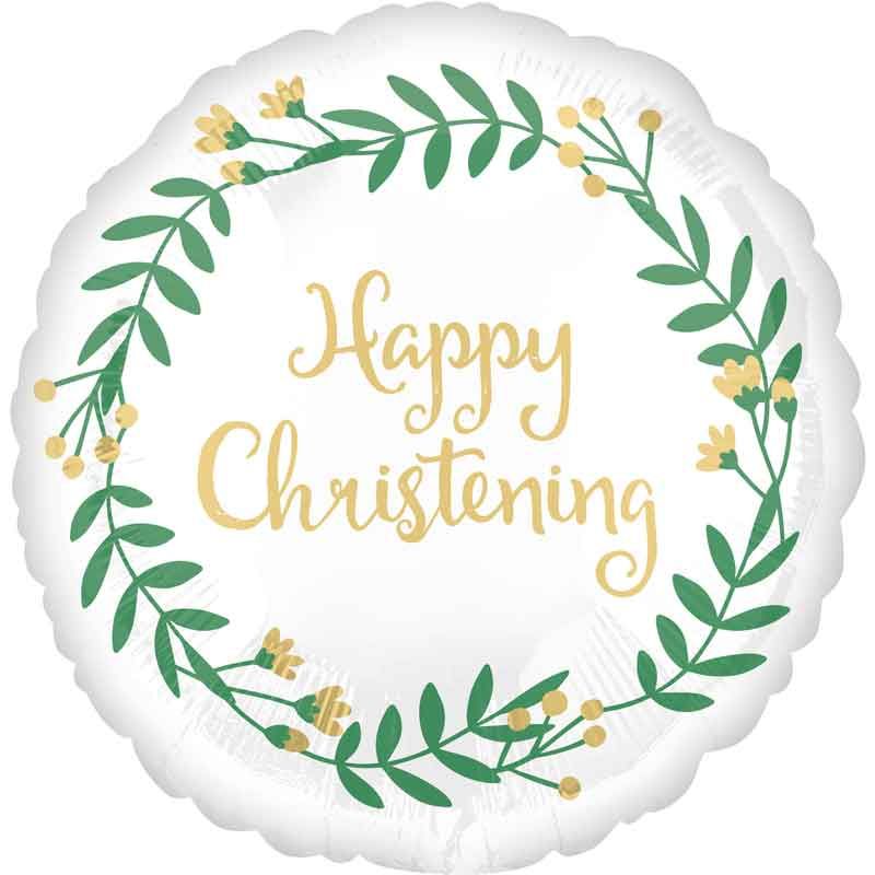 18"/ 46cm HAPPY CHRISTENING ROUND FOIL BALLOON