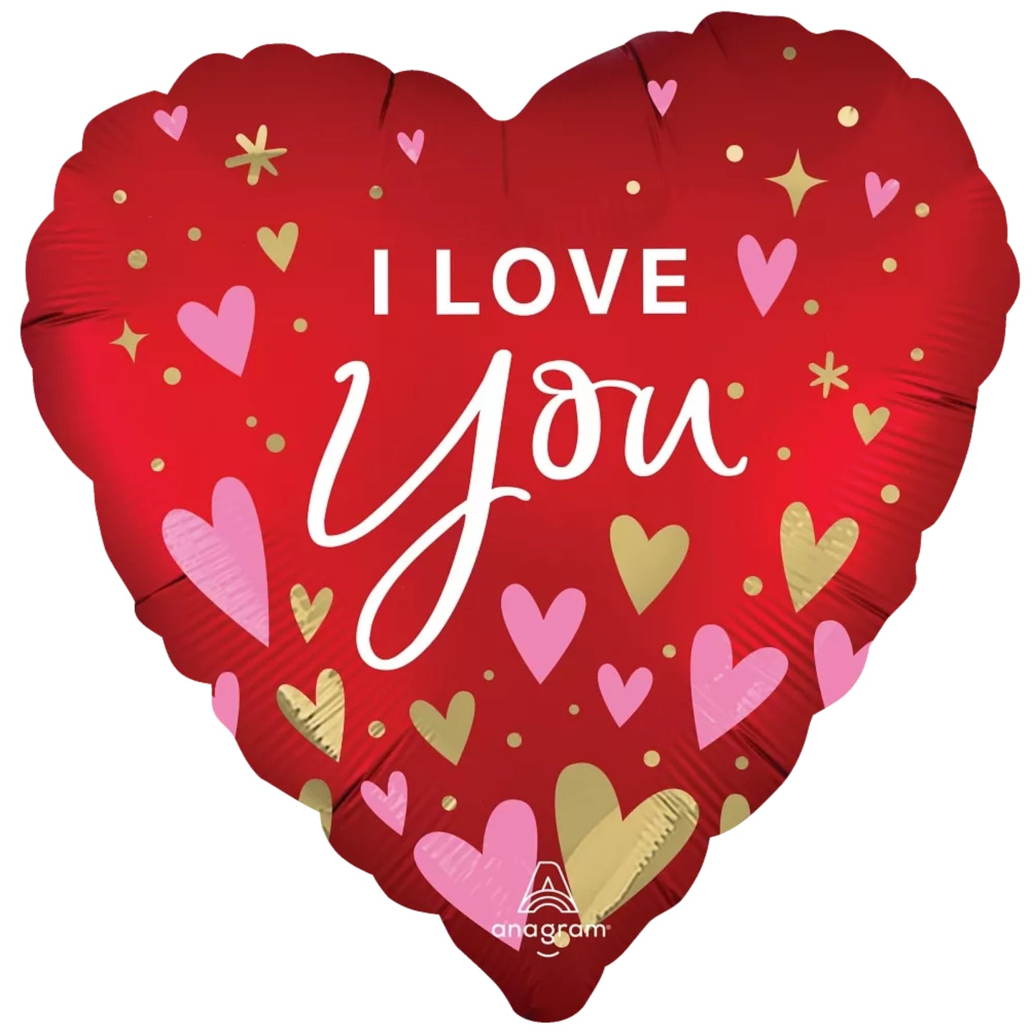 18"/ 46cm I LOVE YOU HEARTFELT ELEGANCE HEART FOIL BALLOON