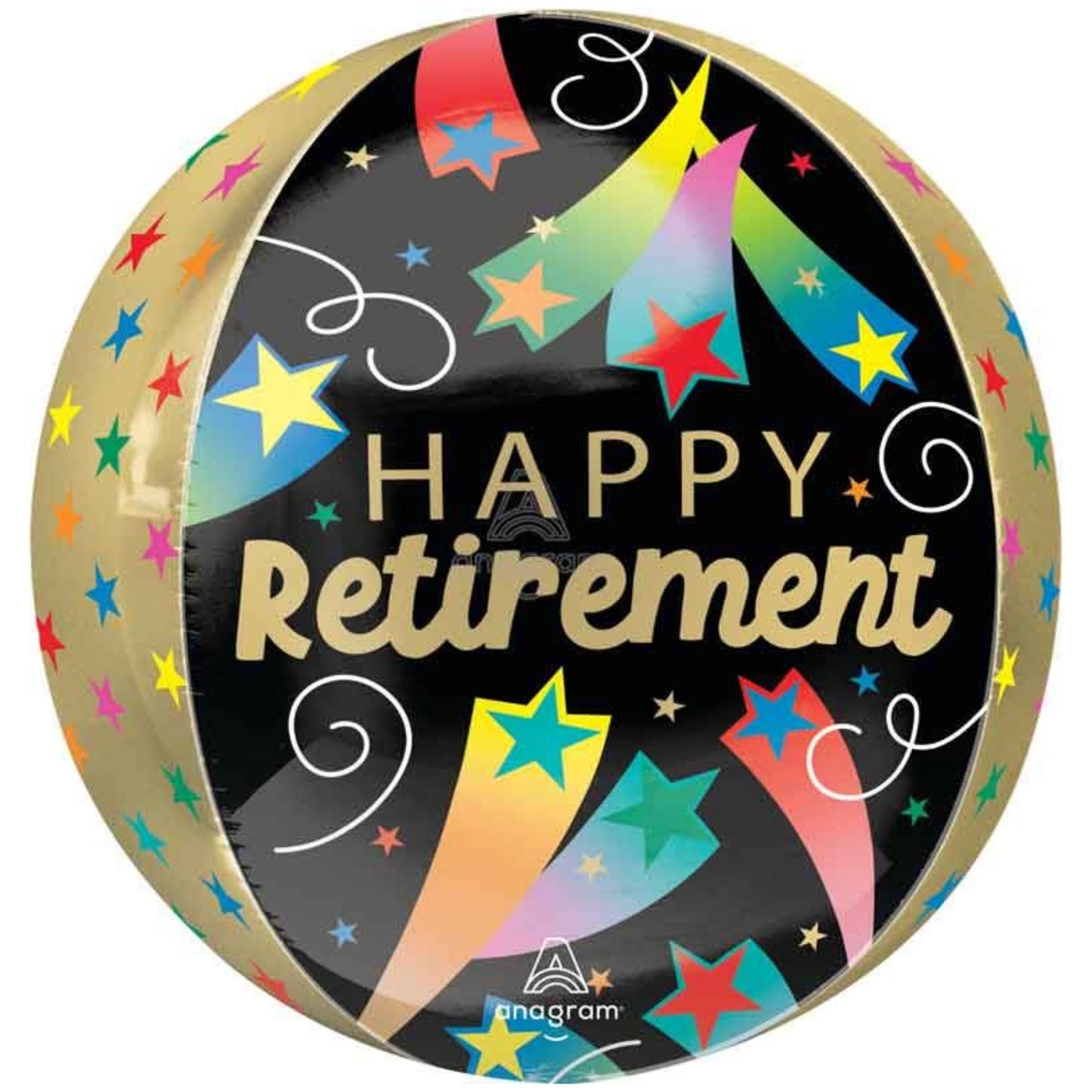 16"/ 41cm  HAPPY RETIREMENT ORBZ FOIL BALLOON