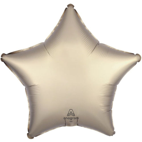18"/ 46cm PROSECCO (SATIN LUXE) STAR SHAPED PLAIN FOIL BALLOON