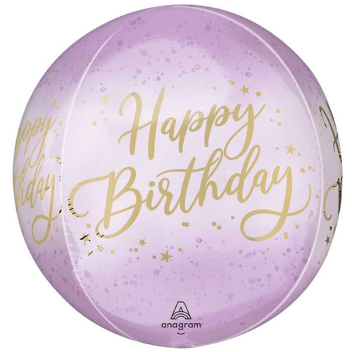 16"/ 41cm LAVENDER LUXE BIRTHDAY ORBZ FOIL BALLOON