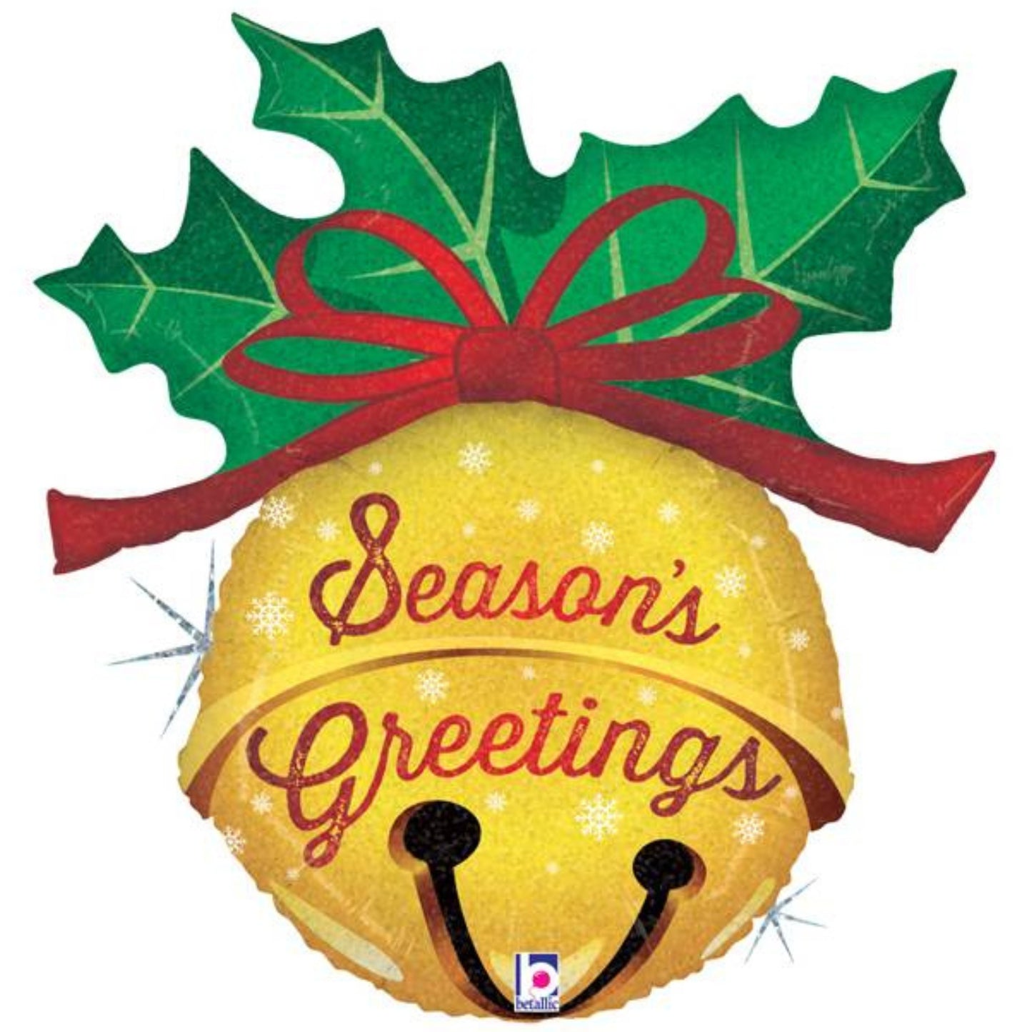 36"/ 91cm JINGLE BELL CHRISTMAS SUPERSHAPE FOIL BALLOON