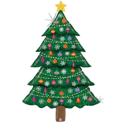 60"/ 152cm HOLOGRAPHIC CHRISTMAS TREE SUPERSHAPE FOIL BALLOON