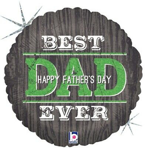 18"/ 46cm BEST DAD EVER GREY ROUND FOIL BALLOON