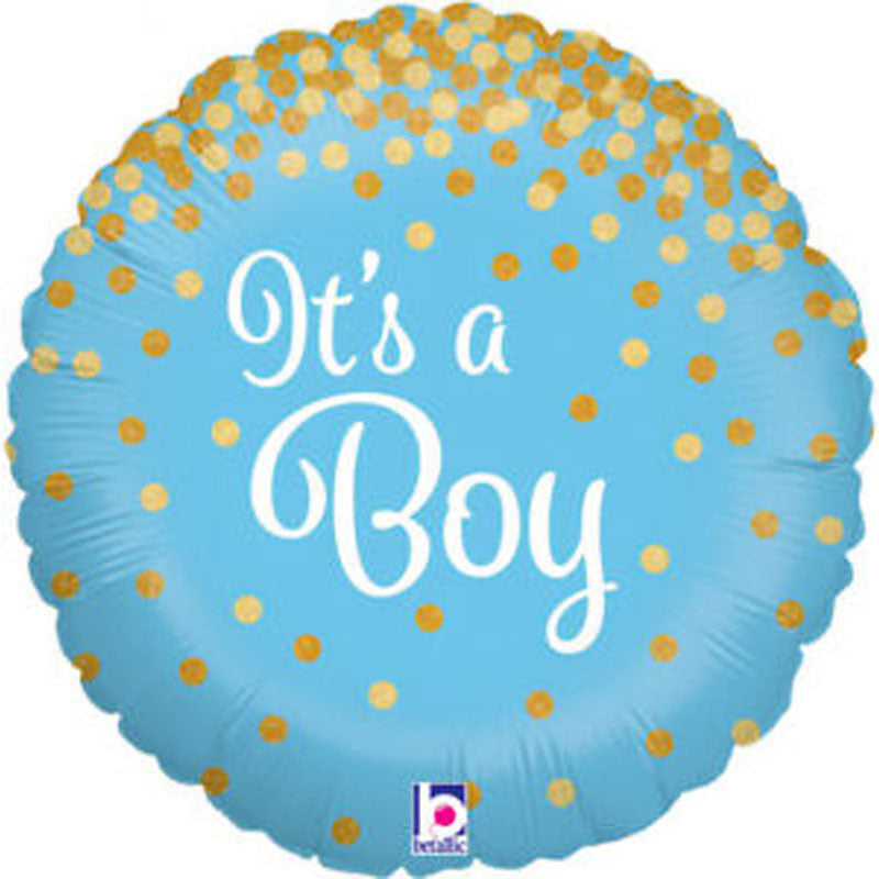 18"/ 46cm IT'S A BOY ROUND FOIL BALLOON
