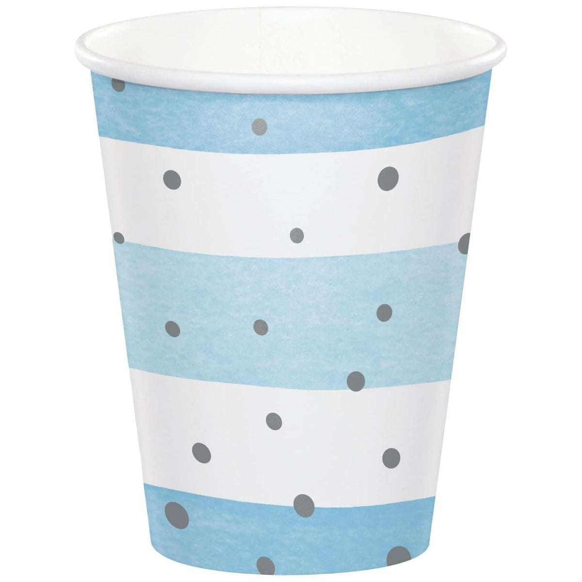 BLUE & SILVER PAPER CUPS (8 PACK)