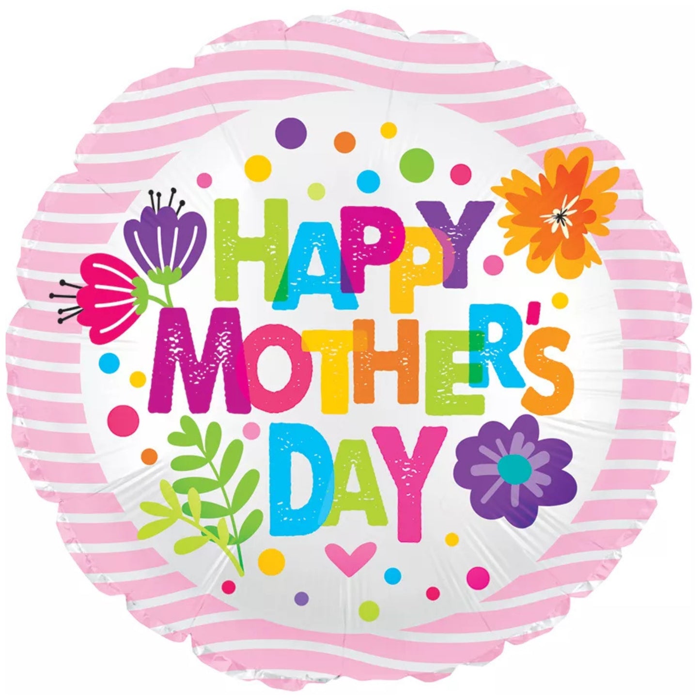 18"/ 46cm MOTHER'S DAY DANCING FONT ROUND FOIL BALLOON