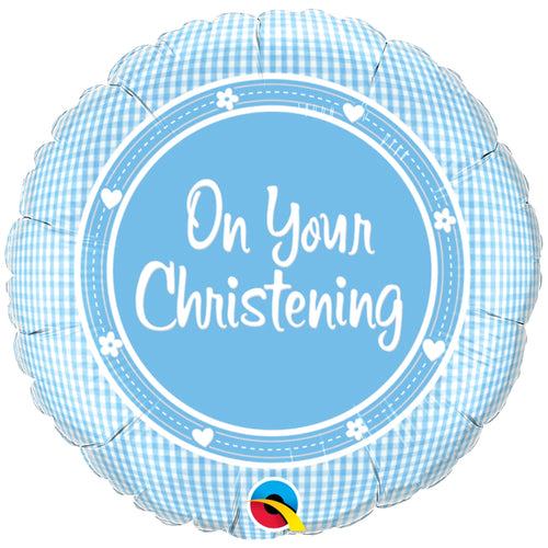 18"/ 46cm ON YOUR CHRISTENING ROUND FOIL BALLOON