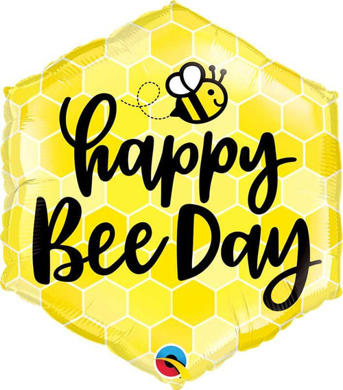 20"/ 51cm HAPPY BEE DAY HEXAGON SHAPE FOIL BALLOON