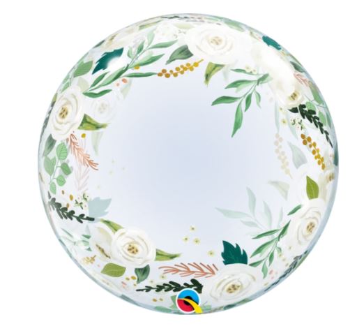 24"/ 61cm DECO WEDDING FLORAL SPHERICAL BUBBLE BALLOON
